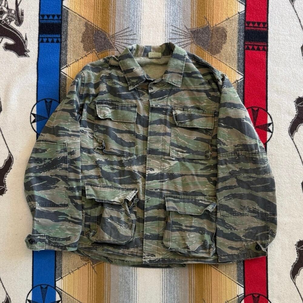 VTG Tiger Stripe Nato Jacket Mens Size Large Camo Camouflage Military Army